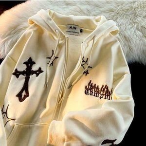 Trendy Custom Baggy Zip Up Sweaters